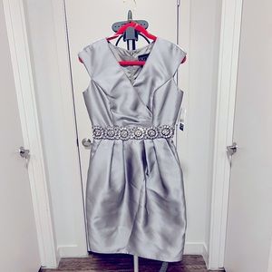 Beautiful beaded silver formal dress.  Size 6